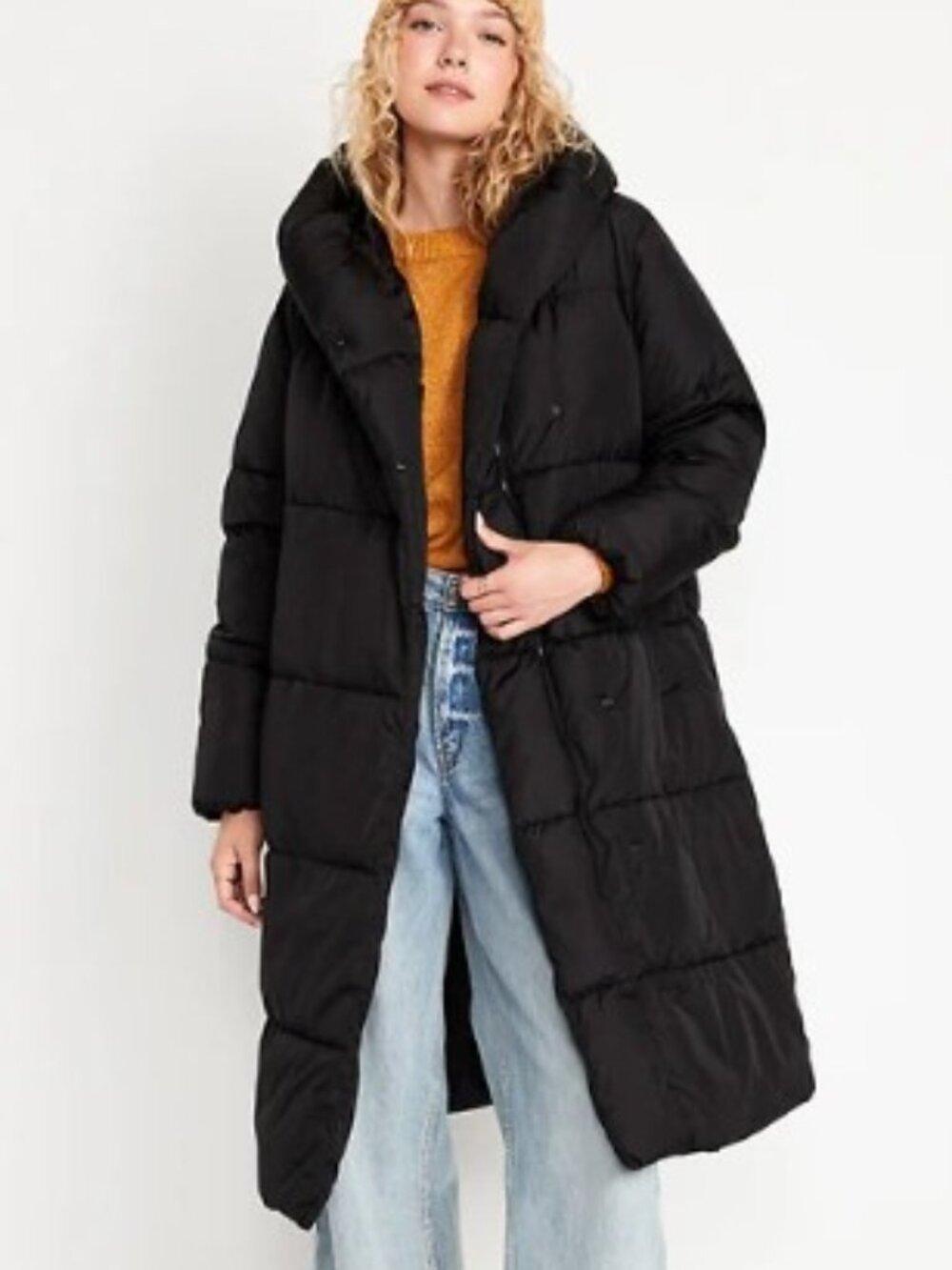 Old Navy puffer coat long black XL
